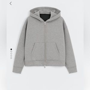 Mango hoodie with dropped shoulders gray size small
